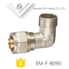 EM-F-B090 1/2" Male thread nickel plated compression elbow brass pipe